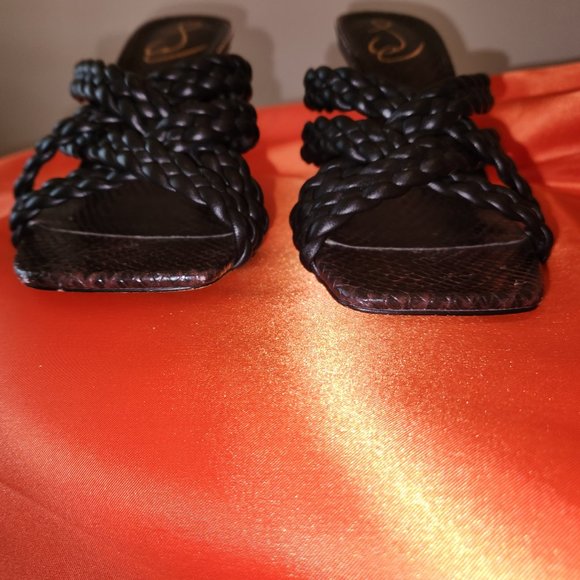 Womens Sam Edelman Snake Embossed Marjorie Leather Sandals - Picture 5 of 10